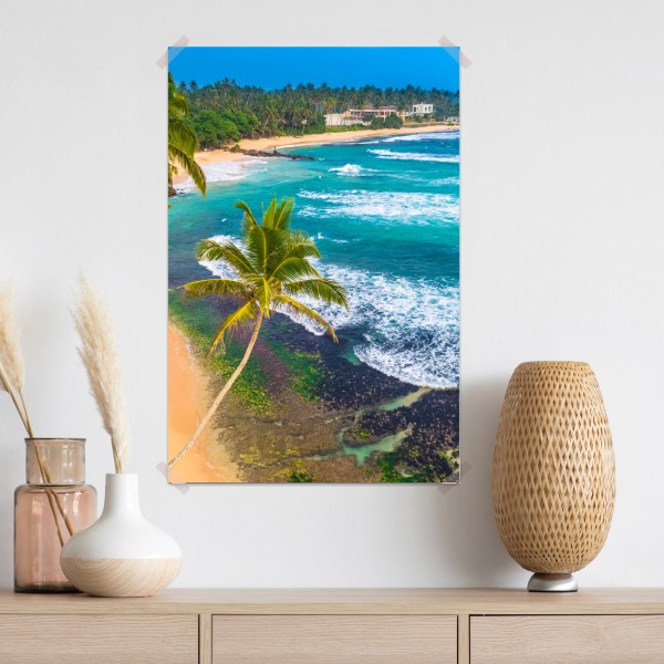 Plakat turkusowe tropikalne wybrzeże z palmami – Wallissimo® Plakat turkusowe tropikalne wybrzeże z palmami – Wallissimo®