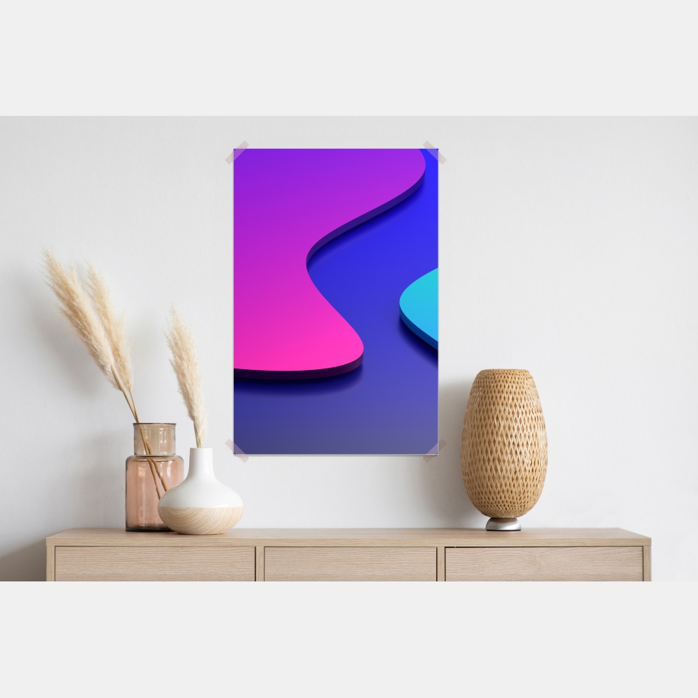 Plakat wibrujące fioletowo-niebieskie abstrakcyjne kształty 3d – Wallissimo® Plakat wibrujące fioletowo-niebieskie abstrakcyjne kształty 3d – Wallissimo®