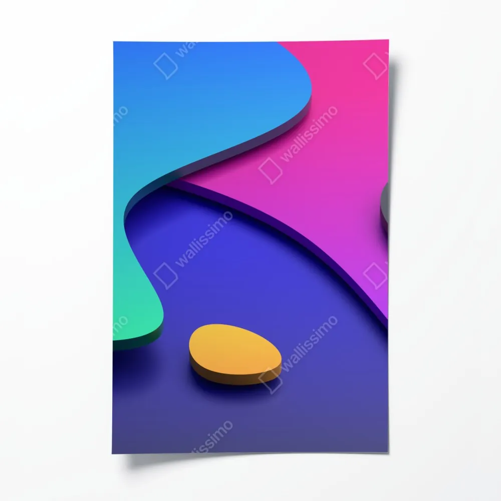 Plakat żywe abstrakcyjne krzywe 3d – Wallissimo® Plakat żywe abstrakcyjne krzywe 3d – Wallissimo®