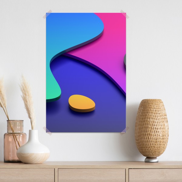 Plakat żywe abstrakcyjne krzywe 3d – Wallissimo® Plakat żywe abstrakcyjne krzywe 3d – Wallissimo®