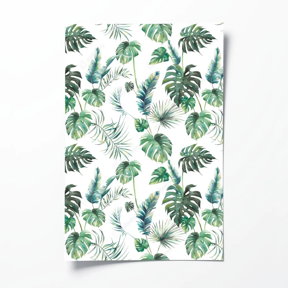 Plakat akwarelowy wzór tropikalnych liści – Wallissimo® Plakat akwarelowy wzór tropikalnych liści – Wallissimo®