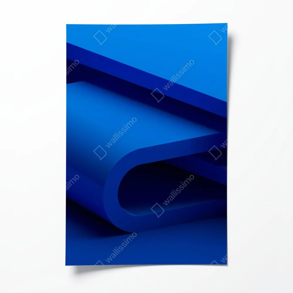 Plakat minimalna niebieska wstęga geometryczna – Wallissimo® Plakat minimalna niebieska wstęga geometryczna – Wallissimo®