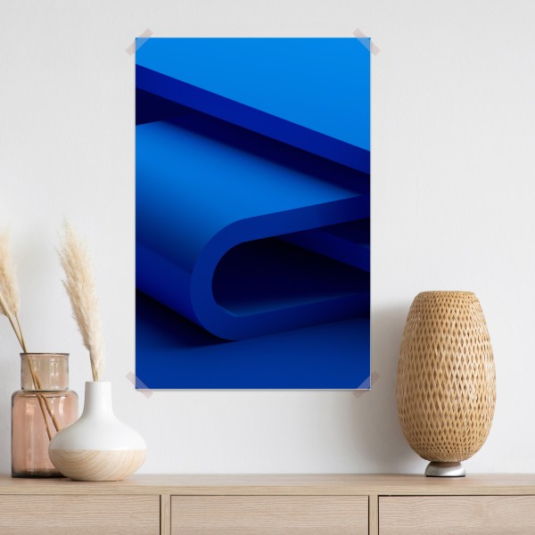 Plakat minimalna niebieska wstęga geometryczna – Wallissimo® Plakat minimalna niebieska wstęga geometryczna – Wallissimo®