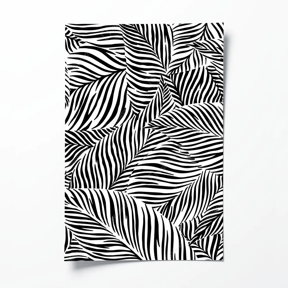 Plakat monochromatyczny wzór tropikalnych liści – Wallissimo® Plakat monochromatyczny wzór tropikalnych liści – Wallissimo®