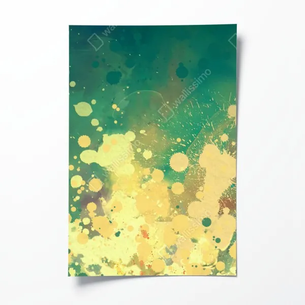 Plakat słoneczna śródziemnomorska uliczka z zielonymi okiennicami – Wallissimo®