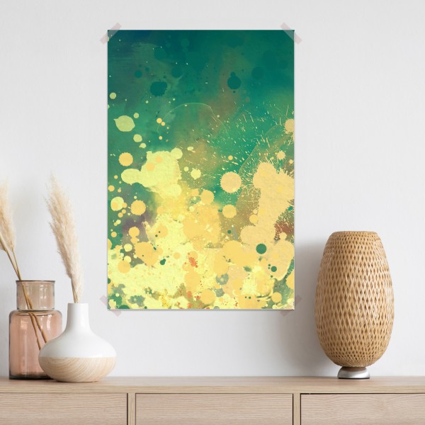 Plakat turkusowy wybuch akwareli abstrakcja – Wallissimo® Plakat turkusowy wybuch akwareli abstrakcja – Wallissimo®