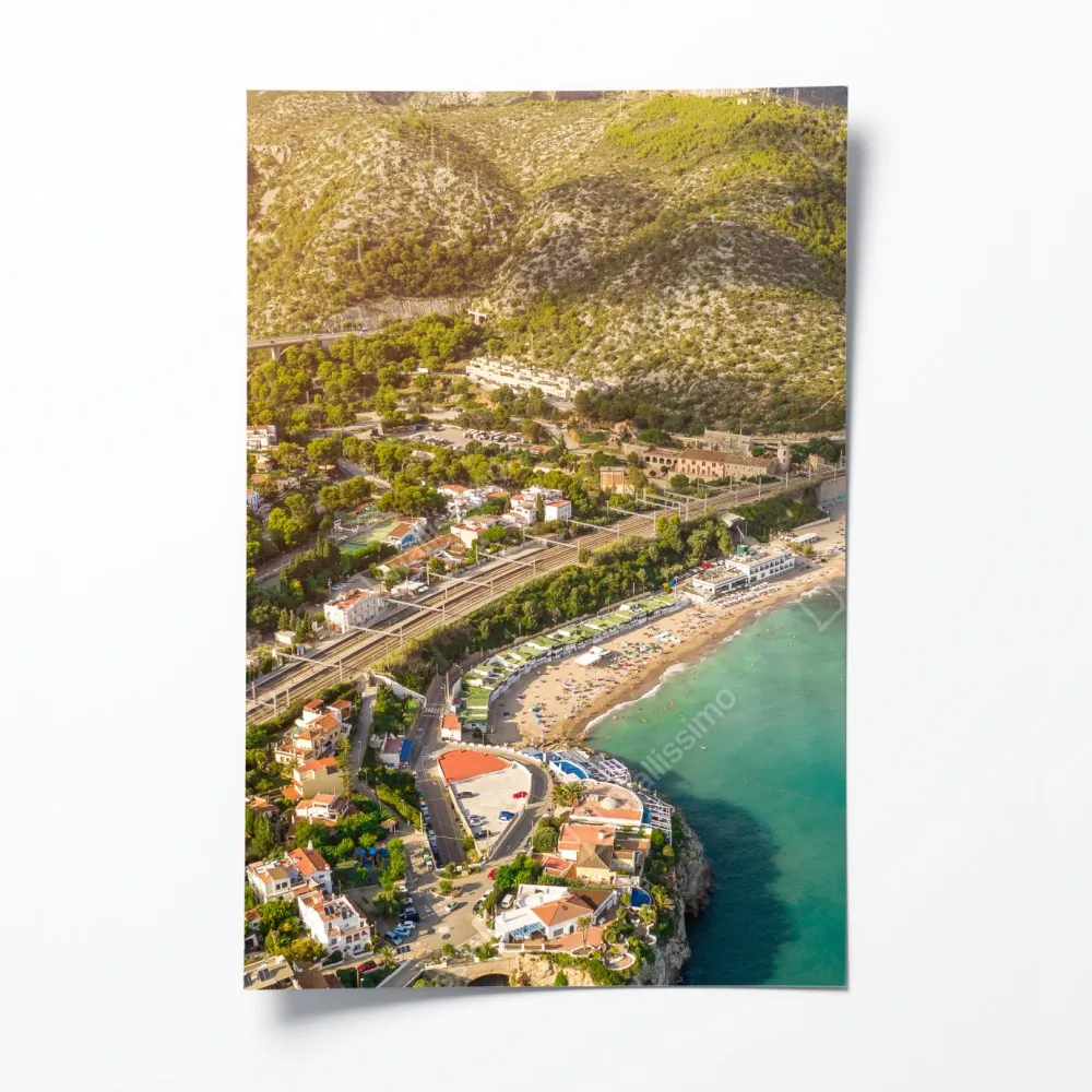 Plakat turkusowy nadmorski pejzaż z lotu ptaka – Wallissimo® Plakat turkusowy nadmorski pejzaż z lotu ptaka – Wallissimo®