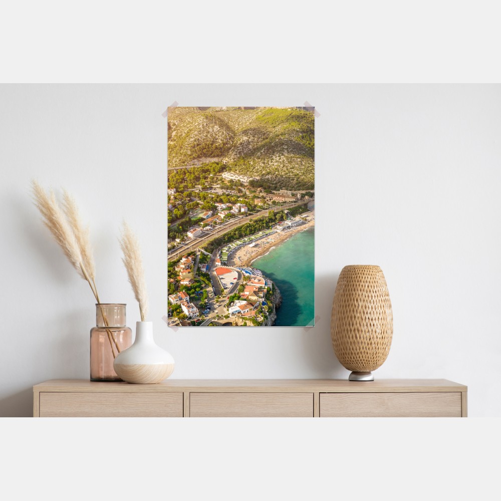 Plakat turkusowy nadmorski pejzaż z lotu ptaka – Wallissimo® Plakat turkusowy nadmorski pejzaż z lotu ptaka – Wallissimo®