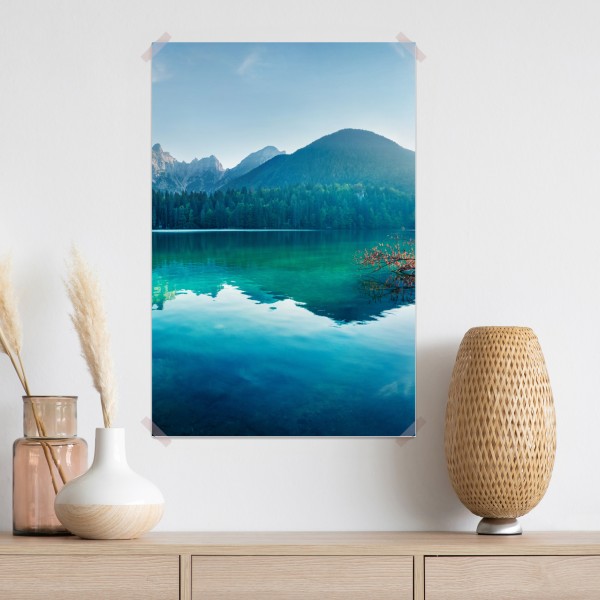 Plakat słoneczne jezioro Fusine, Alpy Julijskie – Wallissimo® Plakat słoneczne jezioro Fusine, Alpy Julijskie – Wallissimo®