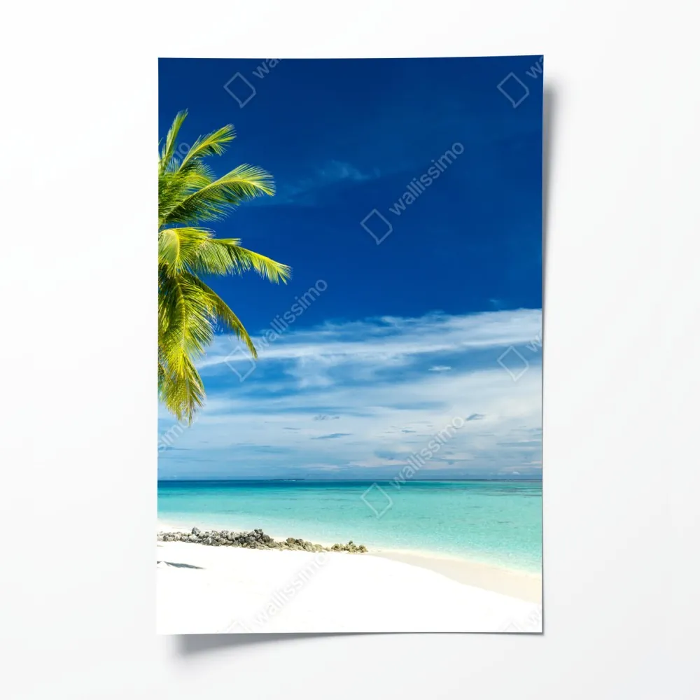 Plakat tropikalna turkusowa plaża – Wallissimo® Plakat tropikalna turkusowa plaża – Wallissimo®