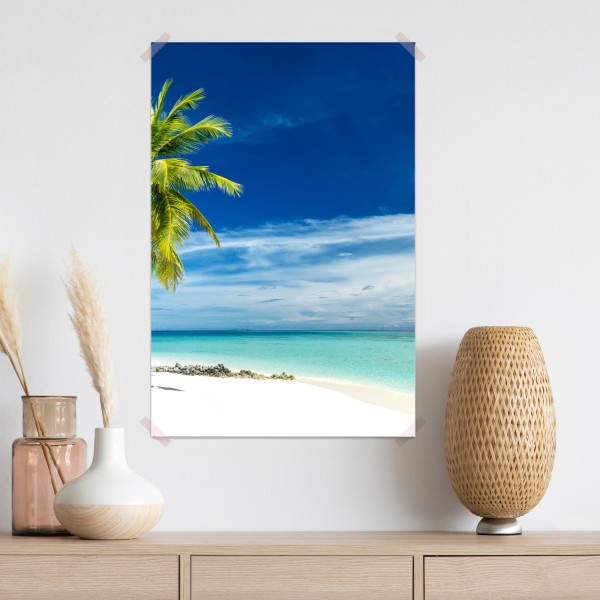 Plakat tropikalna turkusowa plaża – Wallissimo® Plakat tropikalna turkusowa plaża – Wallissimo®