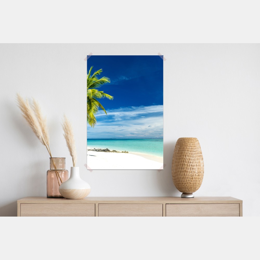 Plakat tropikalna turkusowa plaża – Wallissimo® Plakat tropikalna turkusowa plaża – Wallissimo®