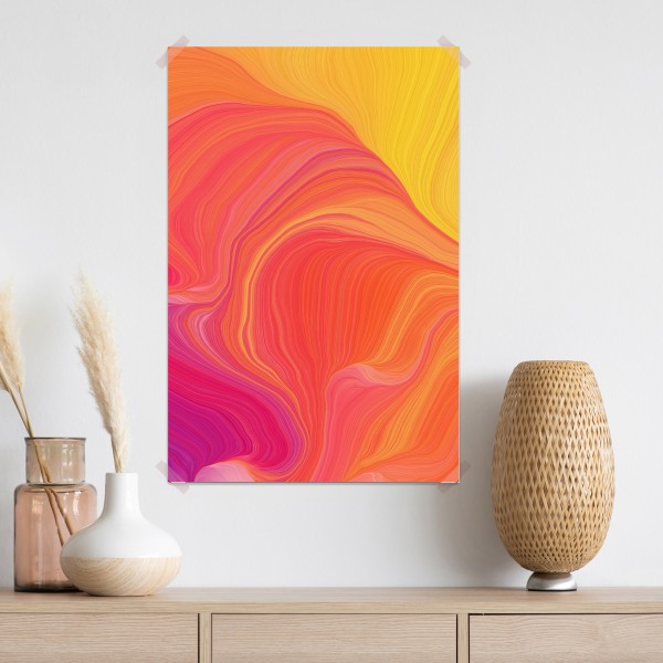 Plakat żywe falujące kolory