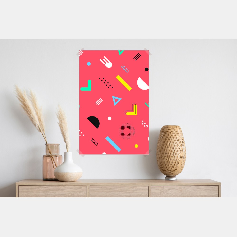 Plakat żywy memphis geometryczny wzór – Wallissimo® Plakat żywy memphis geometryczny wzór – Wallissimo®