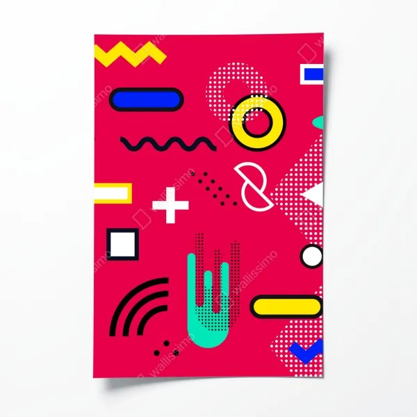 Plakat żywy geometryczny wzór pop