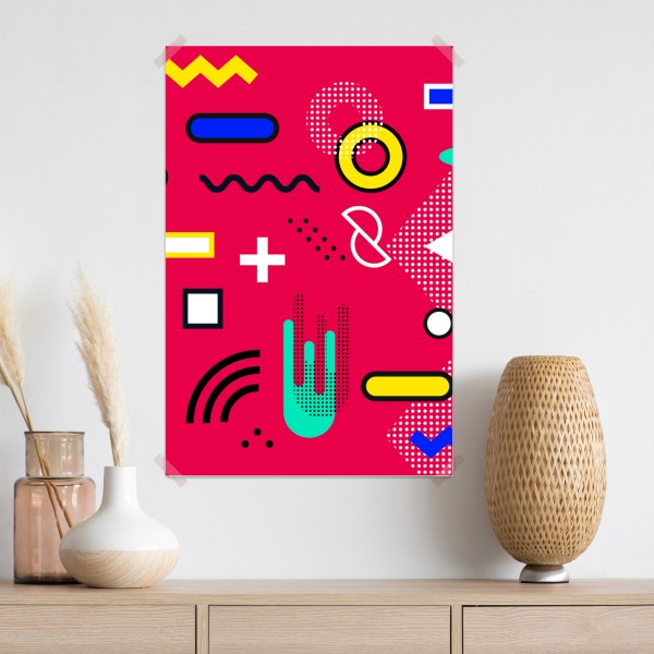 Plakat żywy geometryczny wzór pop – Wallissimo® Plakat żywy geometryczny wzór pop – Wallissimo®