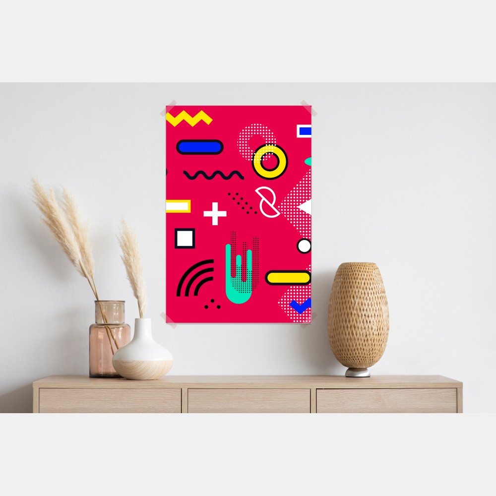 Plakat żywy geometryczny wzór pop – Wallissimo® Plakat żywy geometryczny wzór pop – Wallissimo®