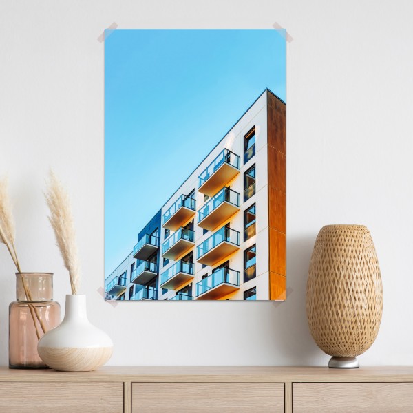 Plakat nowoczesny budynek mieszkalny z balkonami – Wallissimo® Plakat nowoczesny budynek mieszkalny z balkonami – Wallissimo®