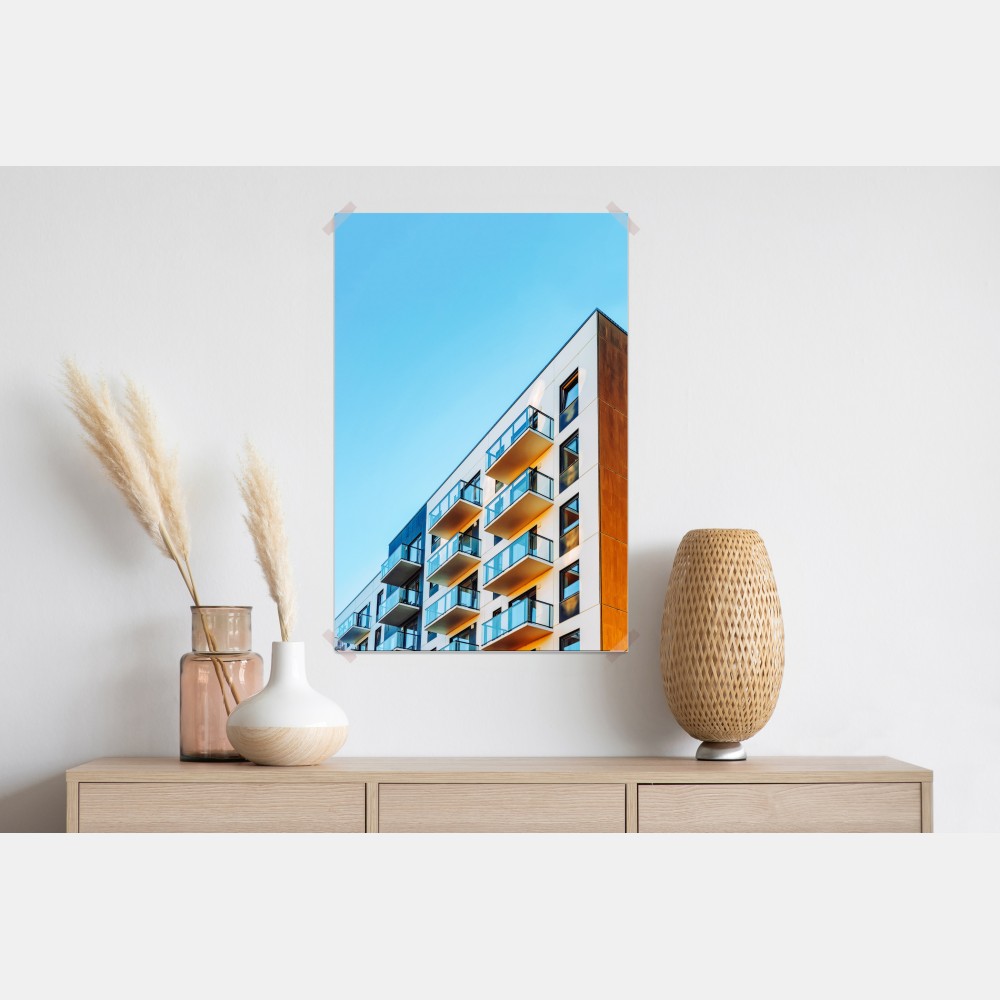 Plakat nowoczesny budynek mieszkalny z balkonami – Wallissimo® Plakat nowoczesny budynek mieszkalny z balkonami – Wallissimo®