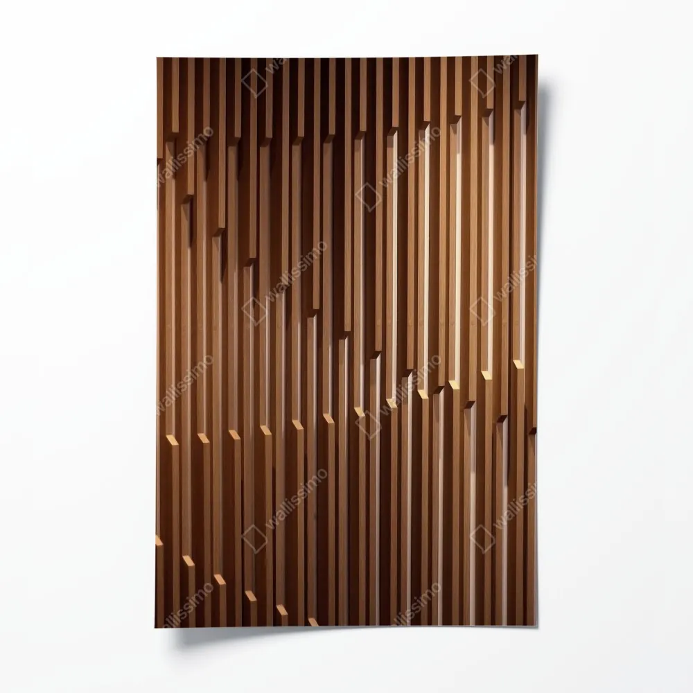 Plakat ciepły wzór drewnianych lameli na ścianę – Wallissimo® Plakat ciepły wzór drewnianych lameli na ścianę – Wallissimo®