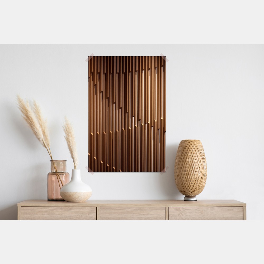 Plakat ciepły wzór drewnianych lameli na ścianę – Wallissimo® Plakat ciepły wzór drewnianych lameli na ścianę – Wallissimo®