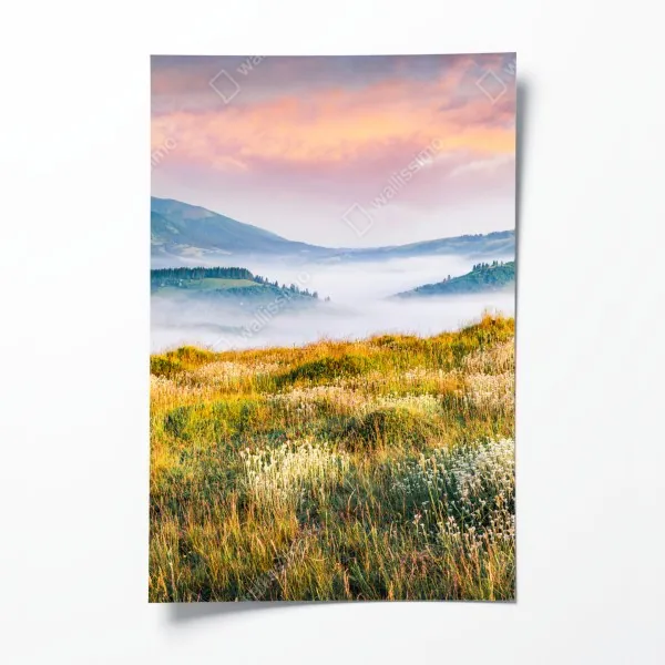 Plakat mglisty poranek w Borżawie