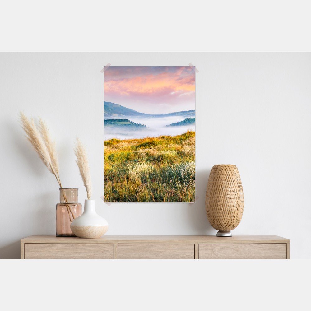 Plakat mglisty poranek w Borżawie – Wallissimo® Plakat mglisty poranek w Borżawie – Wallissimo®