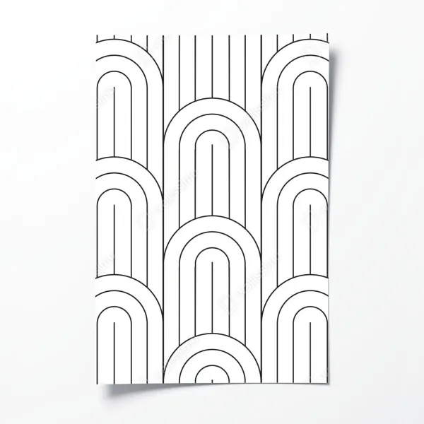 Plakat monochromatyczny wzór łuków