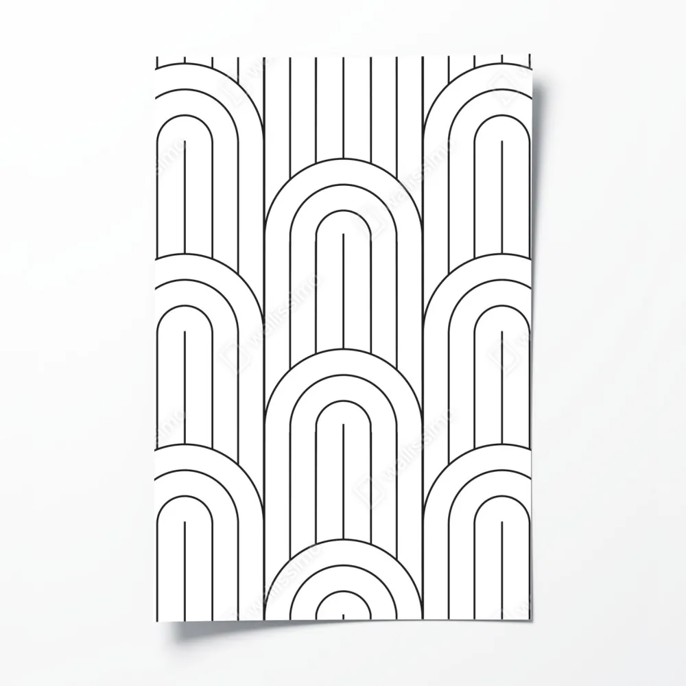 Plakat monochromatyczny wzór łuków – Wallissimo® Plakat monochromatyczny wzór łuków – Wallissimo®