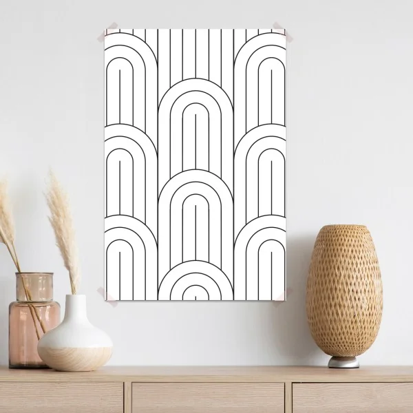 Plakat monochromatyczny wzór łuków – Wallissimo® Plakat monochromatyczny wzór łuków – Wallissimo®