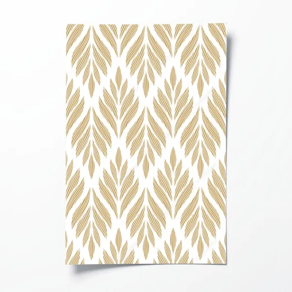 Plakat złoty wzór liści - bezszwowy motyw