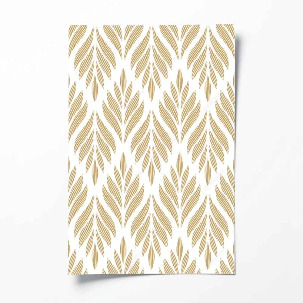 Plakat złoty wzór liści - bezszwowy motyw – Wallissimo® Plakat złoty wzór liści - bezszwowy motyw – Wallissimo®
