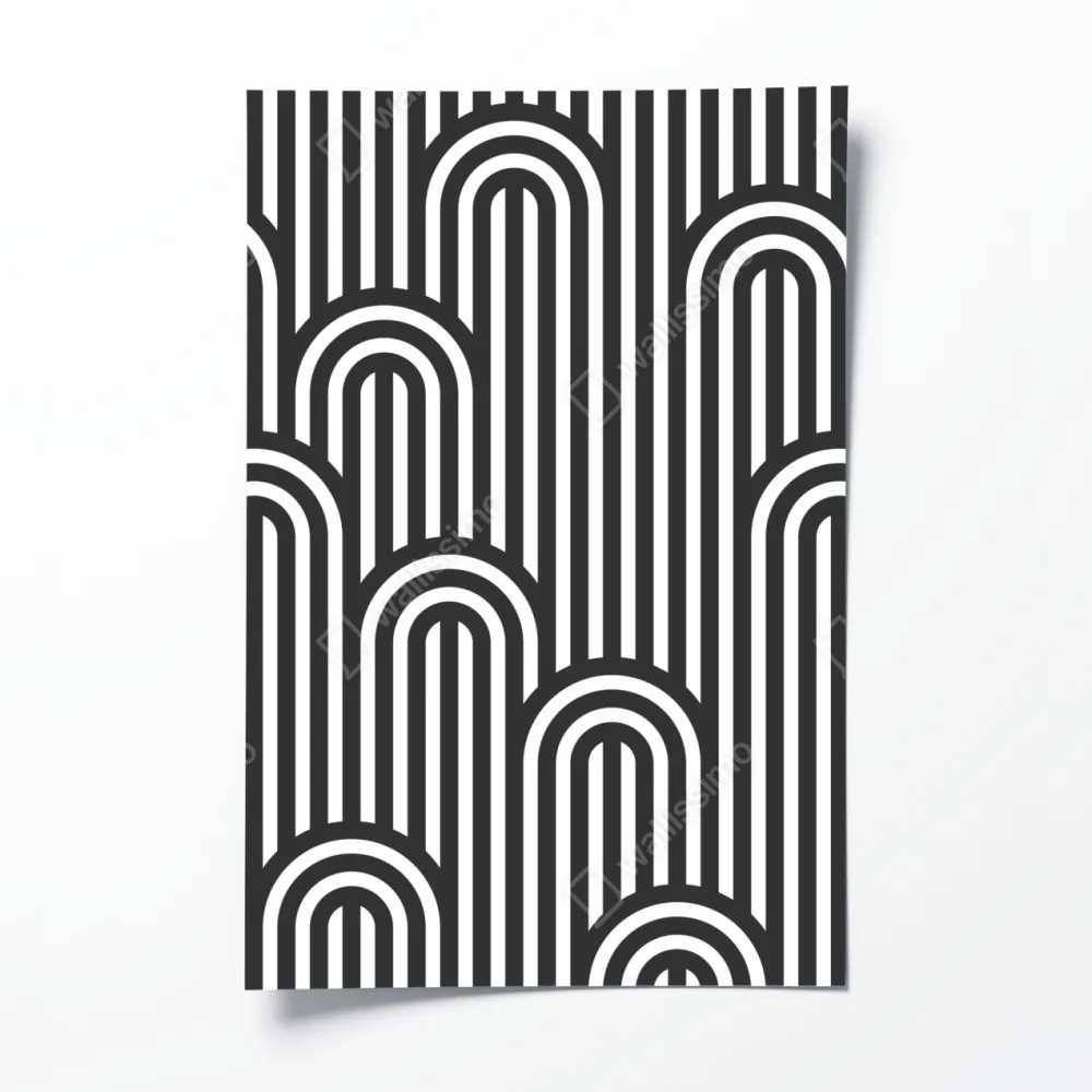 Plakat czarno-biały geometryczny wzór w paski – Wallissimo® Plakat czarno-biały geometryczny wzór w paski – Wallissimo®