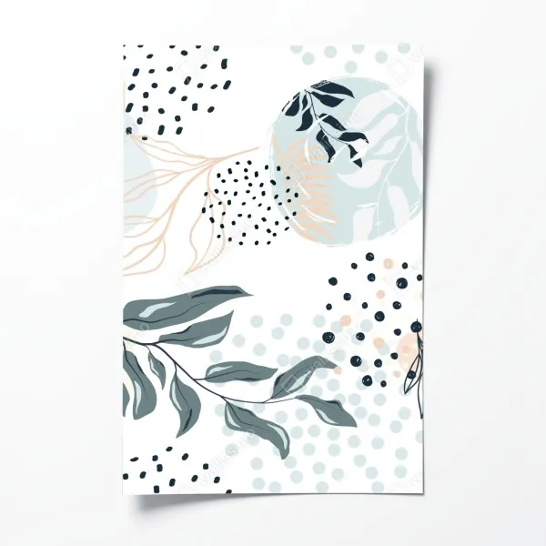 Plakat pastelowy botaniczny wzór abstrakcyjny