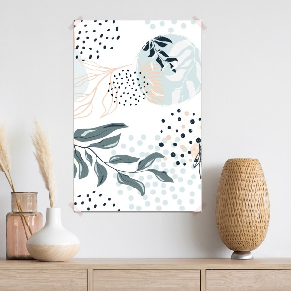 Plakat pastelowy botaniczny wzór abstrakcyjny – Wallissimo® Plakat pastelowy botaniczny wzór abstrakcyjny – Wallissimo®