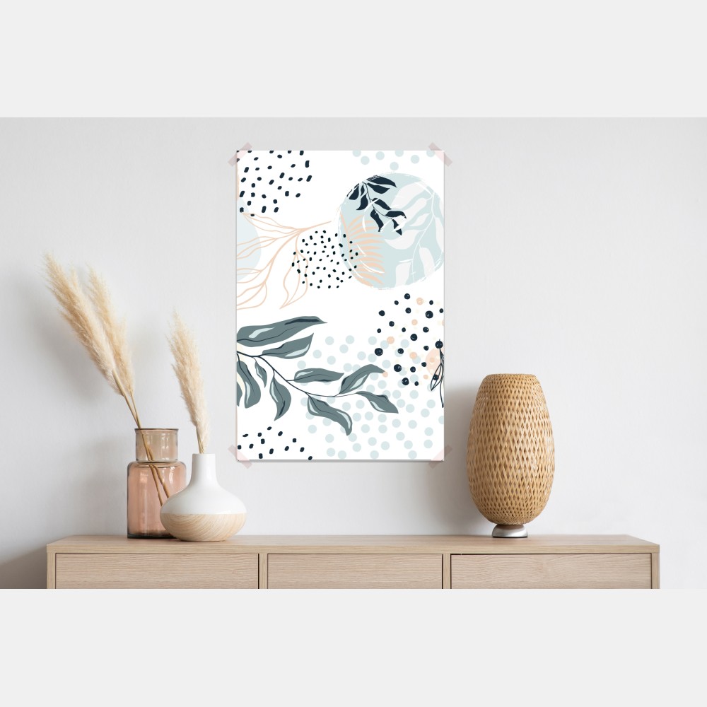 Plakat pastelowy botaniczny wzór abstrakcyjny – Wallissimo® Plakat pastelowy botaniczny wzór abstrakcyjny – Wallissimo®