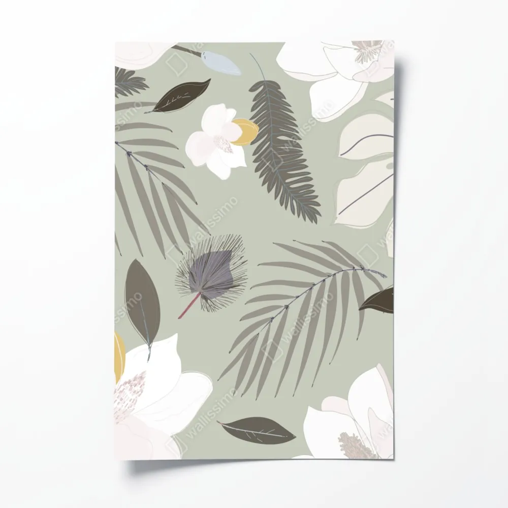Plakat delikatny pastelowy wzór botaniczny – Wallissimo® Plakat delikatny pastelowy wzór botaniczny – Wallissimo®