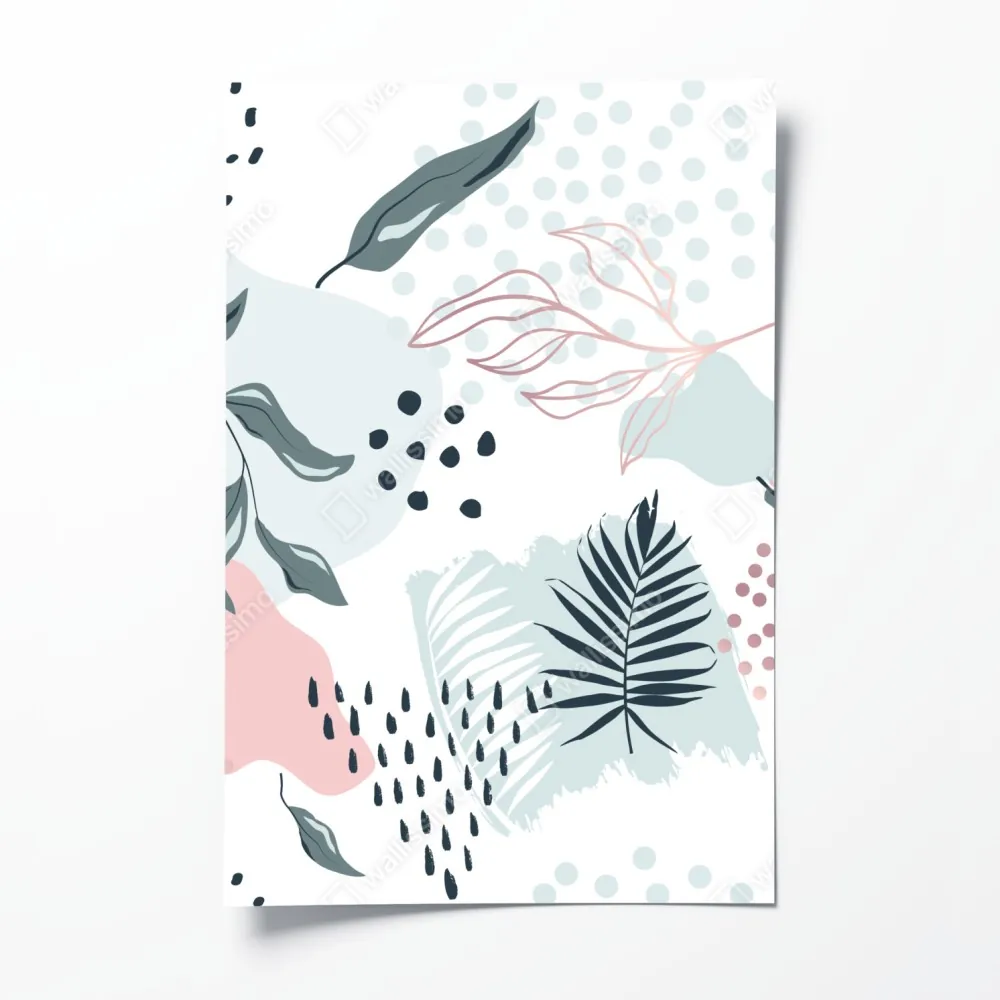 Plakat pastelowy botaniczny wzór abstrakcyjny – Wallissimo® Plakat pastelowy botaniczny wzór abstrakcyjny – Wallissimo®