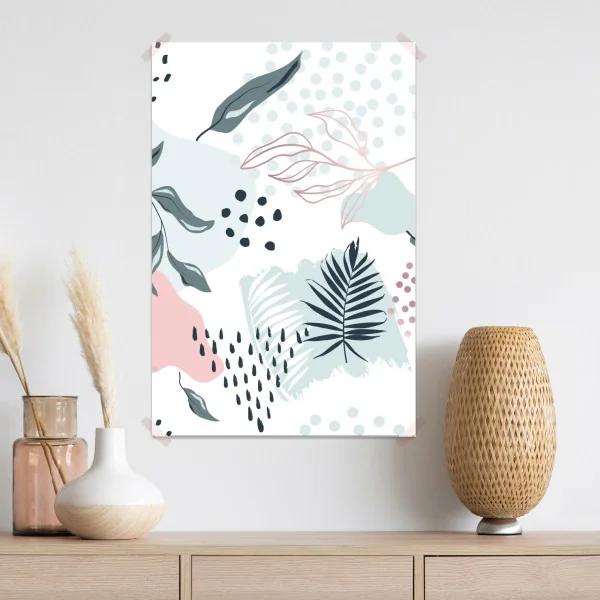 Plakat pastelowy botaniczny wzór abstrakcyjny – Wallissimo® Plakat pastelowy botaniczny wzór abstrakcyjny – Wallissimo®