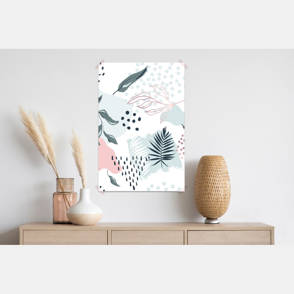 Plakat pastelowy botaniczny wzór abstrakcyjny – Wallissimo® Plakat pastelowy botaniczny wzór abstrakcyjny – Wallissimo®