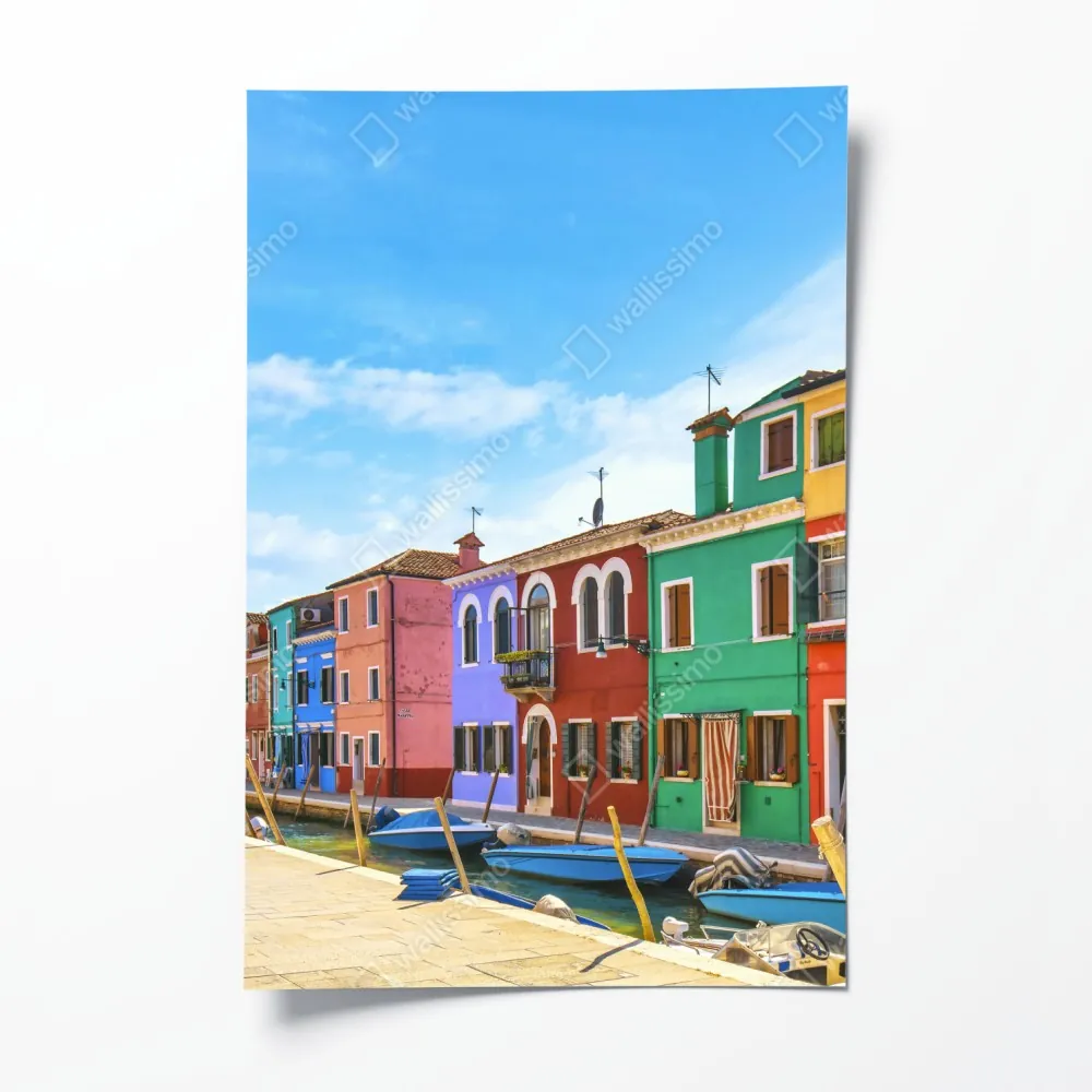 Plakat kolorowe domy nad kanałem w Burano – Wallissimo® Plakat kolorowe domy nad kanałem w Burano – Wallissimo®