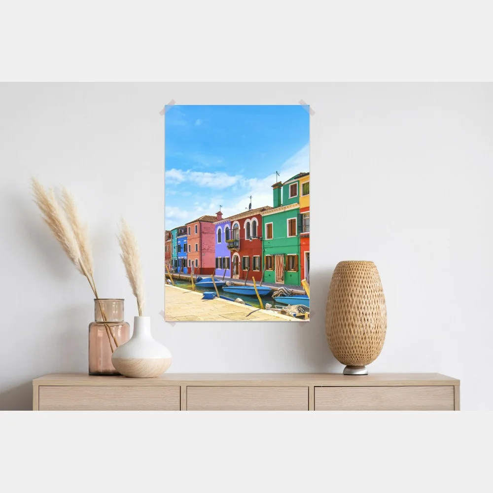 Plakat kolorowe domy nad kanałem w Burano – Wallissimo® Plakat kolorowe domy nad kanałem w Burano – Wallissimo®