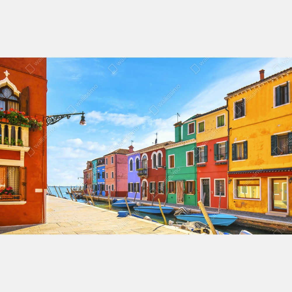Plakat kolorowe domy nad kanałem w Burano – Wallissimo® Plakat kolorowe domy nad kanałem w Burano – Wallissimo®