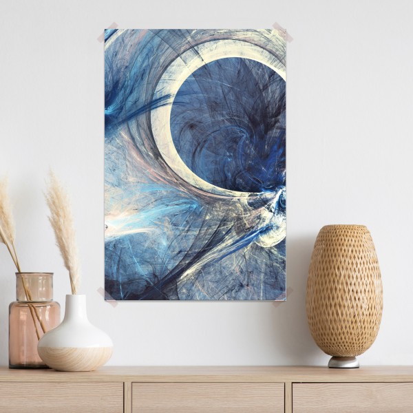 Plakat niebieski fraktalowy wir – Wallissimo® Plakat niebieski fraktalowy wir – Wallissimo®