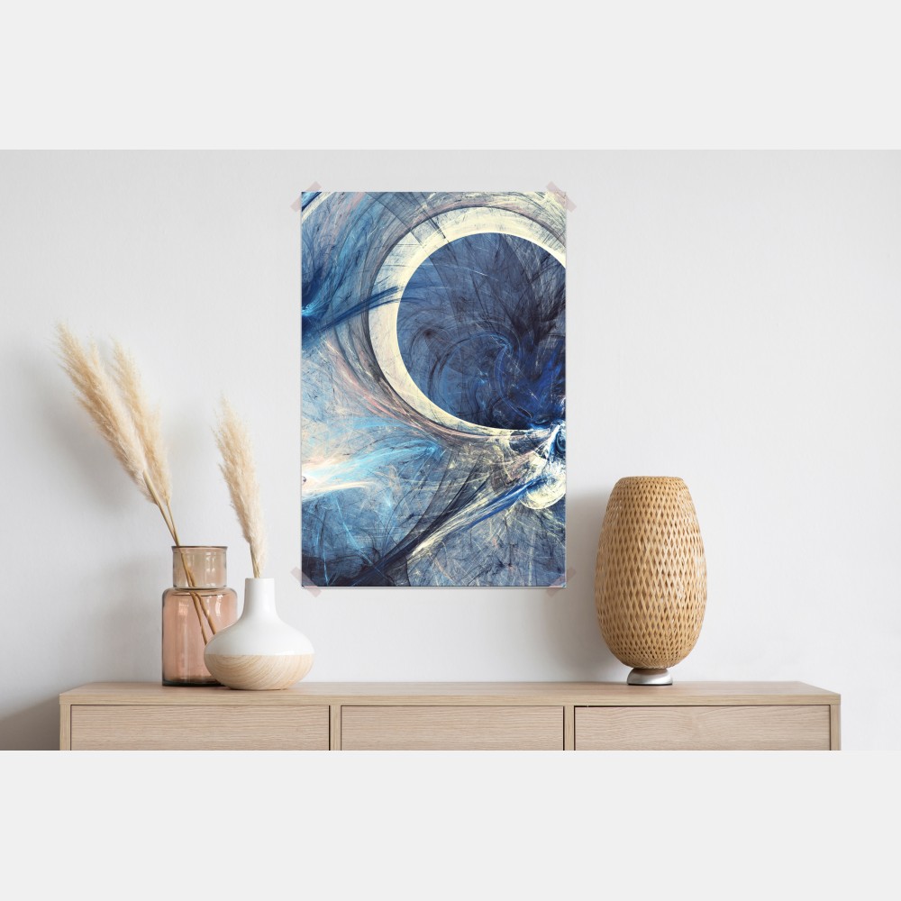 Plakat niebieski fraktalowy wir – Wallissimo® Plakat niebieski fraktalowy wir – Wallissimo®