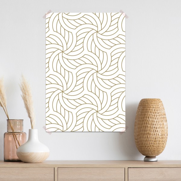 Plakat złoty geometryczny wzór spiralny – Wallissimo® Plakat złoty geometryczny wzór spiralny – Wallissimo®