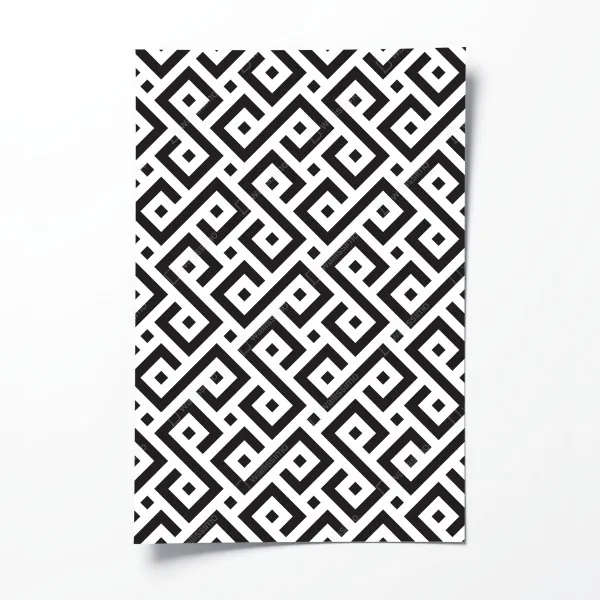 Plakat ponadczasowy czarno-biały geometryczny wzór
