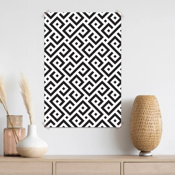 Plakat ponadczasowy czarno-biały geometryczny wzór – Wallissimo® Plakat ponadczasowy czarno-biały geometryczny wzór – Wallissimo®