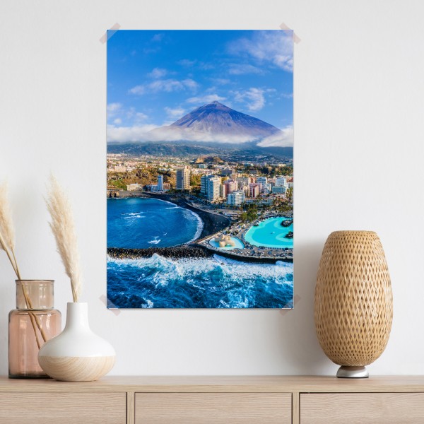 Plakat panorama lotnicza wybrzeża Teneryfy z wulkanem Teide – Wallissimo® Plakat panorama lotnicza wybrzeża Teneryfy z wulkanem Teide – Wallissimo®