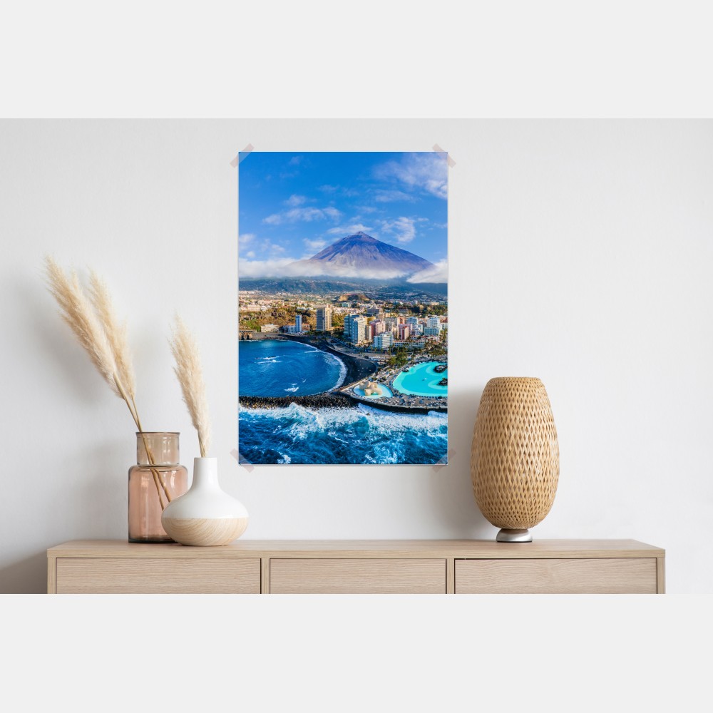 Plakat panorama lotnicza wybrzeża Teneryfy z wulkanem Teide – Wallissimo® Plakat panorama lotnicza wybrzeża Teneryfy z wulkanem Teide – Wallissimo®